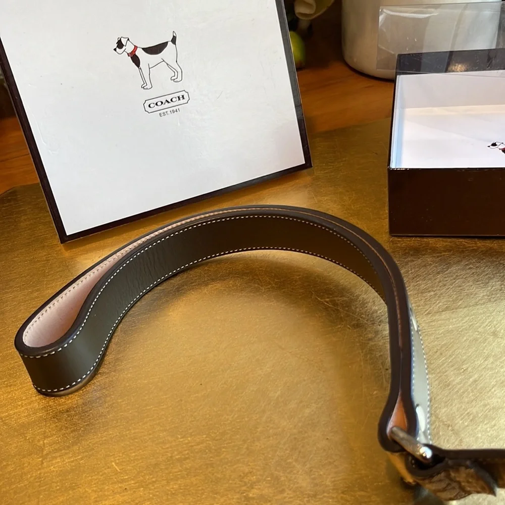 NWT! RARE Coach Brown Mini Sig Monogram Dog Leash